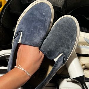 Blue Suede Slip On Vans